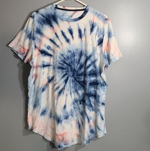 Tie Dye Tee in Blue Pink and White by Hollister